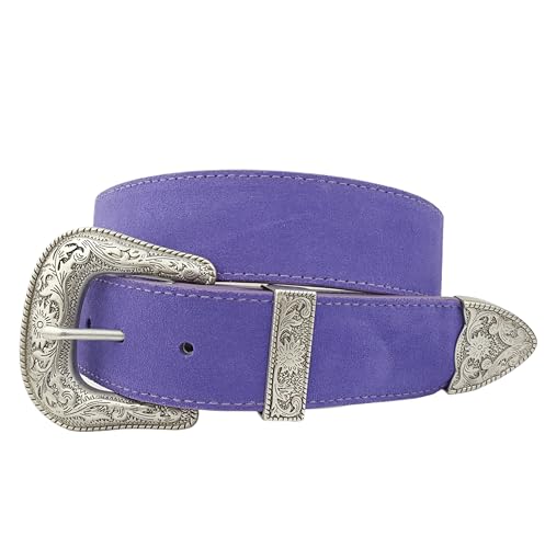 Axesoria Genuine Causal Suede Belt (Purple, S)