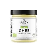 Grizzly Foods • BIO Ghee (1 x 330g) • Organic Clarified Butter • 100% natürlich • Hoher Rauchpunkt • Ohne Zusätze • Perfekt für Braten, Backen & Frittieren • Cremige Textur & buttrig-nussiges Aroma