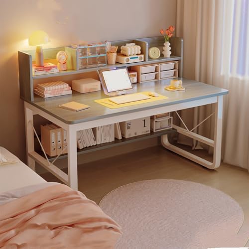 Gixuzol �w�K�� �׋��� �� ��̌^�̃f�X�N�Ɩ{�I ���I�t�� �w�Z�p��Ƒ� ��100/120/140cm �ȃX�y�[�X �g���ȒP ���[����[ ���ցA�Q���A���ݏZ��ɍœK (�O���[(�D�F),120*50*72cm)