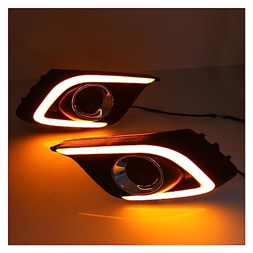 MJPVUEEP Faros antiniebla delanteros con luz diurna LED DRL con accesorios de montaje de señal de giro compatibles con Mazda 3 Alexa 2014 2015 2016