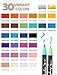 TOSHARE 30 Colors Acrylic Paint Markers - Waterproof Dual Tip Acrylic Paint Pens with Brush & Fine Tip Professional Marker Set Scrapbook Markers for Paper Rock Wood Fabric Glass Ceramic and DIY Crafts