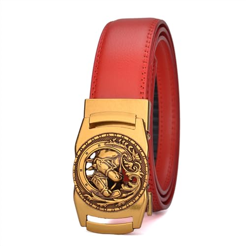 Ceinture homme à cliquet haut de gamme et sa boucle dorée gravée cheval