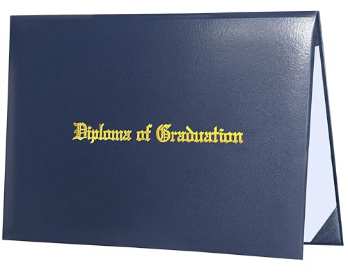 Yotopzy Imprinted Diploma Cover 8.5“X11” Graduation Diploma Holder Certificate Covers Navy Blue