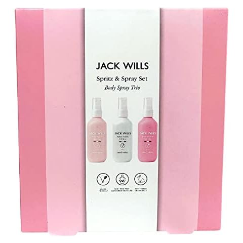 Jack Wills Sprits & Spray Set - Body Spray Trio Gift Set for Her with Unique Topline Thank You Card. An ideal present for Christmas Stocking Fillers, Secret Santa or Birthdays Cover