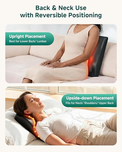 Image of Snailax Shiatsu Back Massager for Back Pain Deep Tissue, Lower Back Neck Massager with Heat, 3D Kneading Back Massager for Chair, Massage Pillow as Gifts for Mom, Dad, Women
