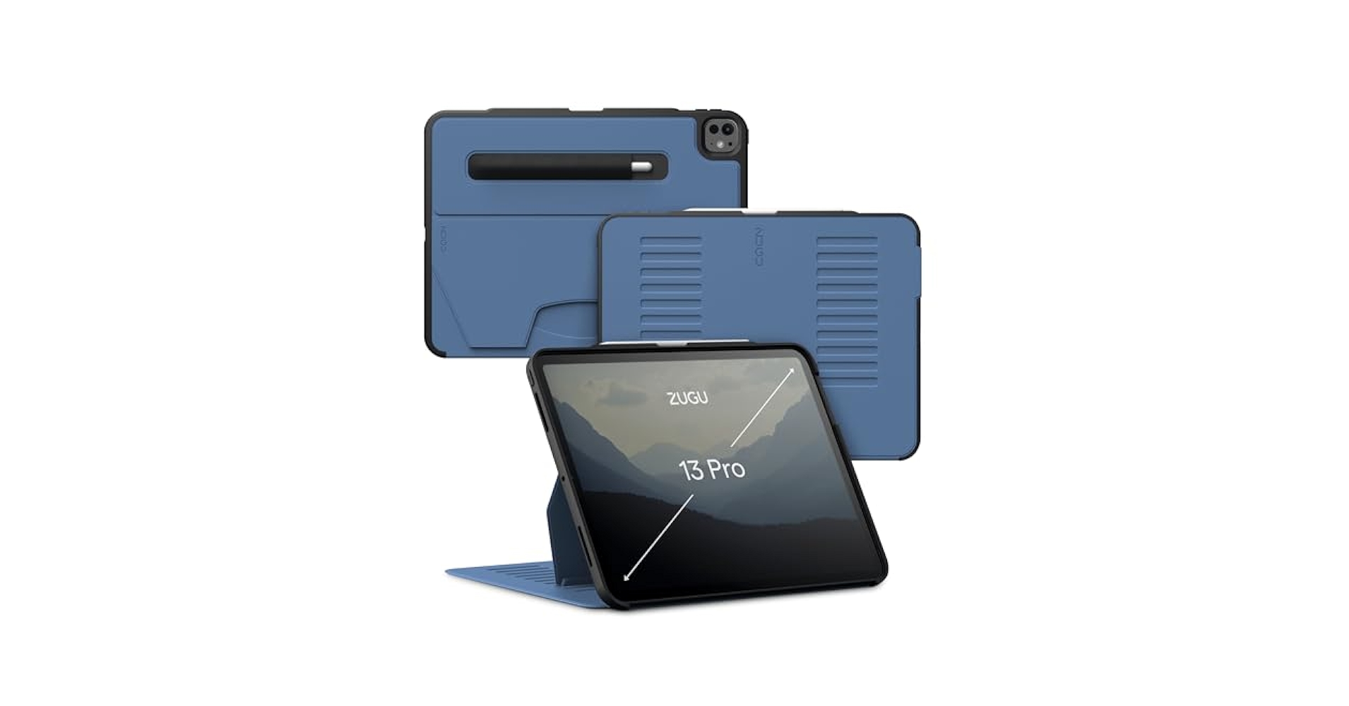【美品】ZUGU iPad Pro 13インチ ケース M4(2024)ブラック iPad Pro 13 Case (M4, 2024) | ZUGU
