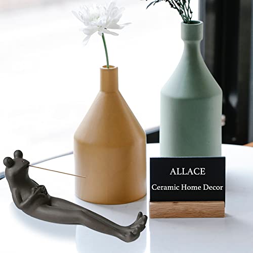 Allace Cute Frog Incense Holder With Incense Sticks,Handmade Ceramic Incense Burner Cone, Modern Aromatherapy Ornament , Cool Home Decor Accessories, For Stress & Anxiety Relief, Yoga, Meditation #TOP2