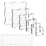 7 Pieces Clear Stamp Blocks, driew Clear Acrylic Stamping Blocks Tools Set with Grid and Grip Decora