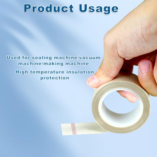Image of PTFE Telfon Tape high Temperature Tape Welding Sealing Tape for Vacuum Sealer Machine 2 Pieces(25mm x 1133feet x 0.18mm)