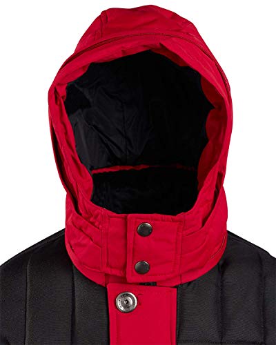 Image of Milano Boys Bomber Jacket Waterproof Puffer Coat with Removable Hood and Faux Fur Trim Sizes 4-20