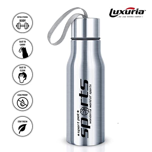 Image of LUXURIA Brand - School Water Bottle Pure Stainless Steel Multicolor 500 ML Bottle (Pack of 1)