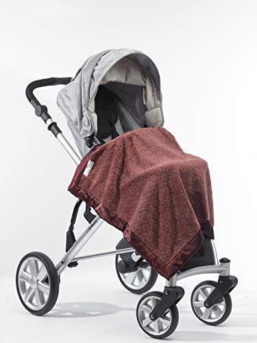 Image of SwaddleDesigns Stroller Blanket, Earthtone Puff Circles, Truffle