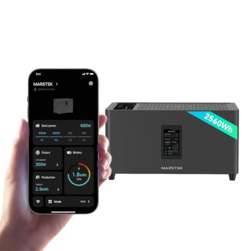Marstek Jupiter C Plus Balkonkraftwerk mit Speicher & Wechselrichter 0% MwSt 2.56kWh LFP-Akku App-Steuerung 4 MPPT 2.4kW PV-Eingangsleistung/800W On-Grid-Ausgang IP65 Plug&Play 6000 Ladezyklen