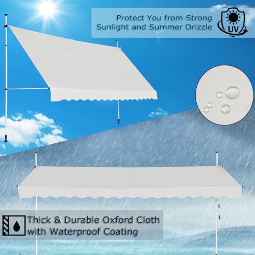 Toldo de brazo invisible para balcón de 4 metros con protección solar regulable 5
