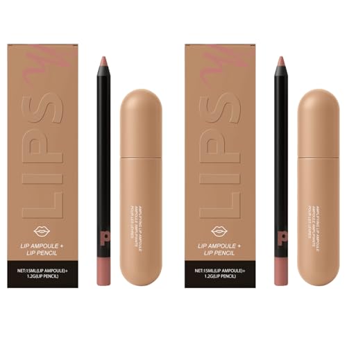 Brillo de labios hidratante y delineador Duo con niacinamida y colágeno hidrolizado - Acabado liso para labios suaves y definidos - Vanilla Latte (2 unidades)