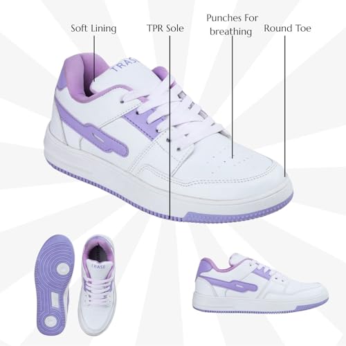 Image of TRASE Casual Sneaker Shoes for Women | Soft Cushioned Insole | Sneakers for Woman | Lightweight | Comfortable | Stylish, Trendy Girls and Women Sneakers with Laces
