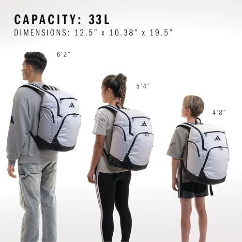 Image of adidas 5-Star Team 2 Backpack | Multi-Sport, Padded Laptop Sleeve, Organizer Pockets, Water-Bottle Pockets, Durable Build, School Gym & Travel Ready