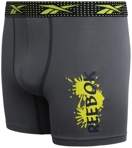 Reebok Boys Boxer Briefs - 4 Pack Underwear Sport Soft Performance Boxer Briefs - Kids Boxer Briefs Underwear for Boys (6-18)4