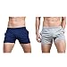 Sandbank Men’s Pocket Running Workout Gym Active Shorts Lounge Sleep Bottoms (Waistline : 29-32 inch, 2 Pack-Navy+Grey)