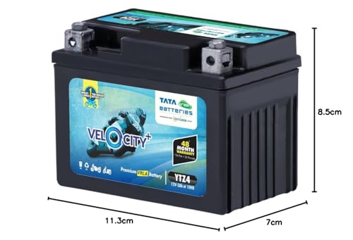 Image of Tata Green Batteries 1419511000 Velocity Plus YTZ4 12V 3Ah Motorcycle Battery