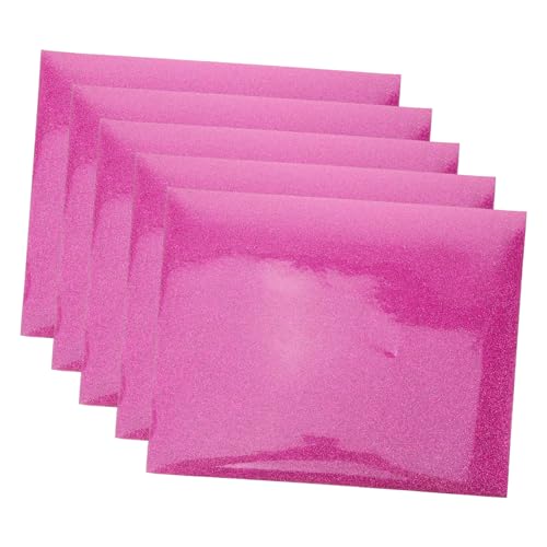 Housoutil DIY Glitter Film for Clothing 5pcs Heat Transfer Vinyl Soft Texture Easy to Apply Non-Tearing