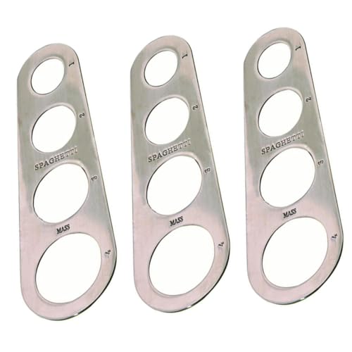 TOYZFRIENDY 3 pezzi Righello Spaghetti Acciaio Inossidabile per Porzioni Precise Utensile Cucina Antiruggine per Controllo Dose Pasta e Riduzione Sprechi Strumento Misurazione Spaghetti per