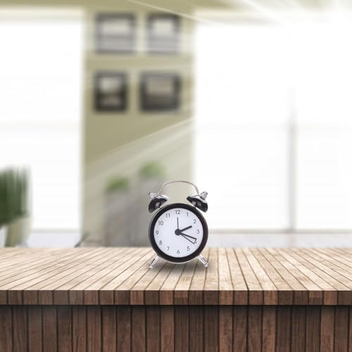 Image of Vintage Inspired Mini Table Alarm Clock, Old Retro Style Digital Alarm Clock, Small Table Clock for Home, Kitchen, Office and Decor (Black)