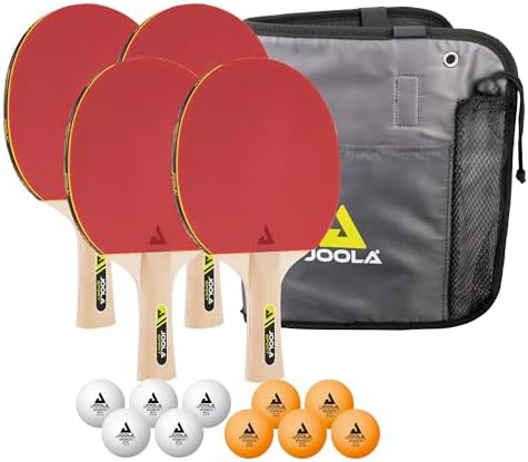 JOOLA Family Set 4 Tischtennisschläger Bälle Tasche Tischtennis