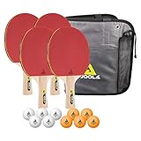 JOOLA Tischtennis-Set Family , 4 Tischtennisschläger + 10 Tischtennisbälle + Tasche, ca. B 30 x H 8 x T 35 cm