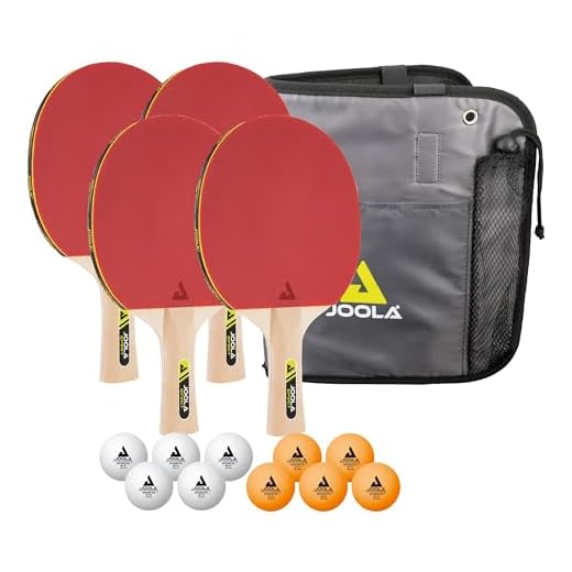 JOOLA Tischtennis-Set Family , 4 Tischtennisschläger + 10 Tischtennisbälle + Tasche, ca. B 30 x H 8 x T 35 cm