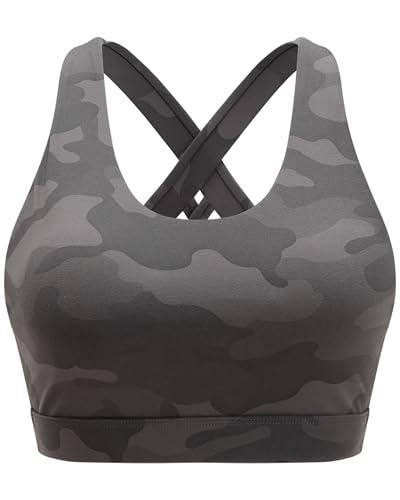 Image of RUNNING GIRL Sports Bras for Women,Padded Strappy Sports Bras Criss-Cross Back Medium Support Sports Bras with Removable Cups