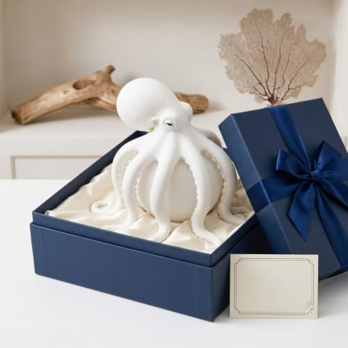 ocpcrn Octopus Ocean Decor Table Lamp,Coastal Octopus Night Light ,Warm Glow Coastal Nautical Accent,Resin Tentacle Sculpted Statue,USB Powered Nautical Desk Lamp,for Bedroom, Living Room - Image 7