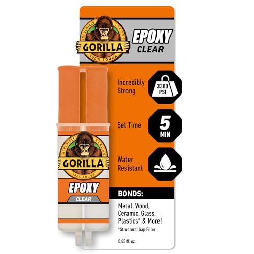 Comparison: Best Epoxy For Cutting Boards 2 Gorilla 2 Part Epoxy, Clear Epoxy, 0.85 Ounce Syringe (Pack of 1) - 5 Minute Set, Incredibly Strong Bonding
