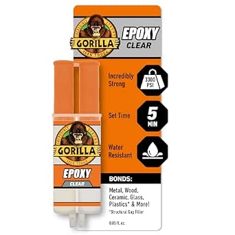 Gorilla 2 Part Epoxy, Incredibly Strong Bonding, 5 Minute Set, 0.85 oz