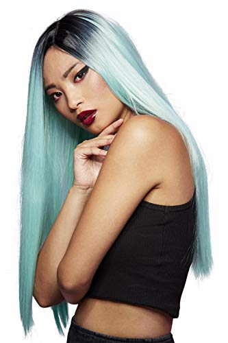 Smiffys Official Manic Panic® Sea Nymph™ Super Vixen™ Wig, Long Straight Wig - Image 2