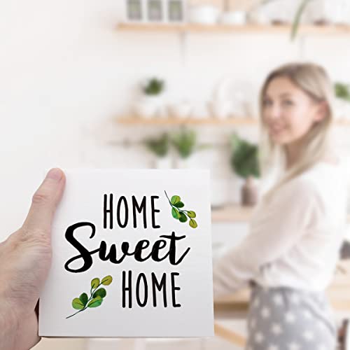 Home Sweet Home Wooden Sign Desk Decor,Funny Home Wood Block Sign Desk Decorations For Home Bedroom Living Room Cubicle Desk Shelf Table Decor #TOP5