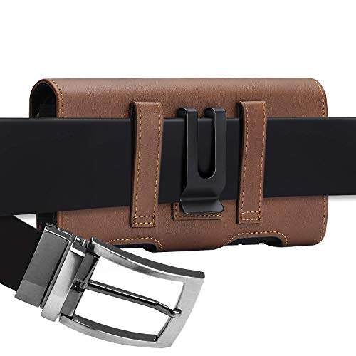 BECPLT for Apple iPhone 13 Mini 12 Mini Holster Case, for iPhone SE 2022 SE 2020 Belt Clip Case, Premium Leather Holster Pouch Loops Carrying Case with ID Card Holder for Apple iPhone 8 7 6s 6 (Brown) by BECPLT - Image 4