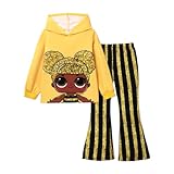 L.O.L. Surprise! Girls Clothes Hoodie and Pant Long Sleeve Sweatshirt Leggings Girls Outfits Sets 2Pcs Yellow 5-6 Years