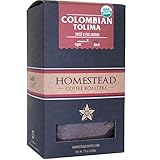 Gourmet Colombian Ground Coffee from 100% Organic Coffee Beans by Homestead Coffee Roasters-Organic and Fair Trade Select Best Tasting Coffee - 12 Oz Bag