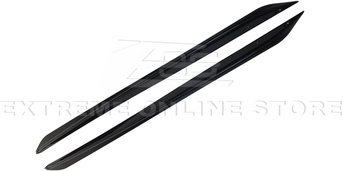 Replacement for 2019-Present BMW G20 G28 3-Series M-Sport | M-Performance Style ABS Plastic - Painted Glossy Black Side Skirts Rocker Panel Pair