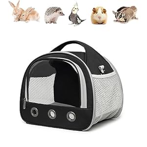 SOONHUA Tragetasche für kleine Tiere, tragbare Meerschweinchen-Tragetasche mit transparentem Fenster und atmungsaktivem Netzgewebe für Vögel, Ratten, Meerschweinchen, Eichhörnchen