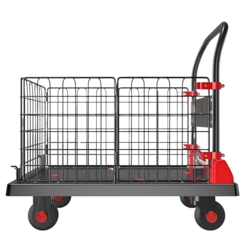 Carro de plataforma con jaula y estructura plegable para mudanza manual 2