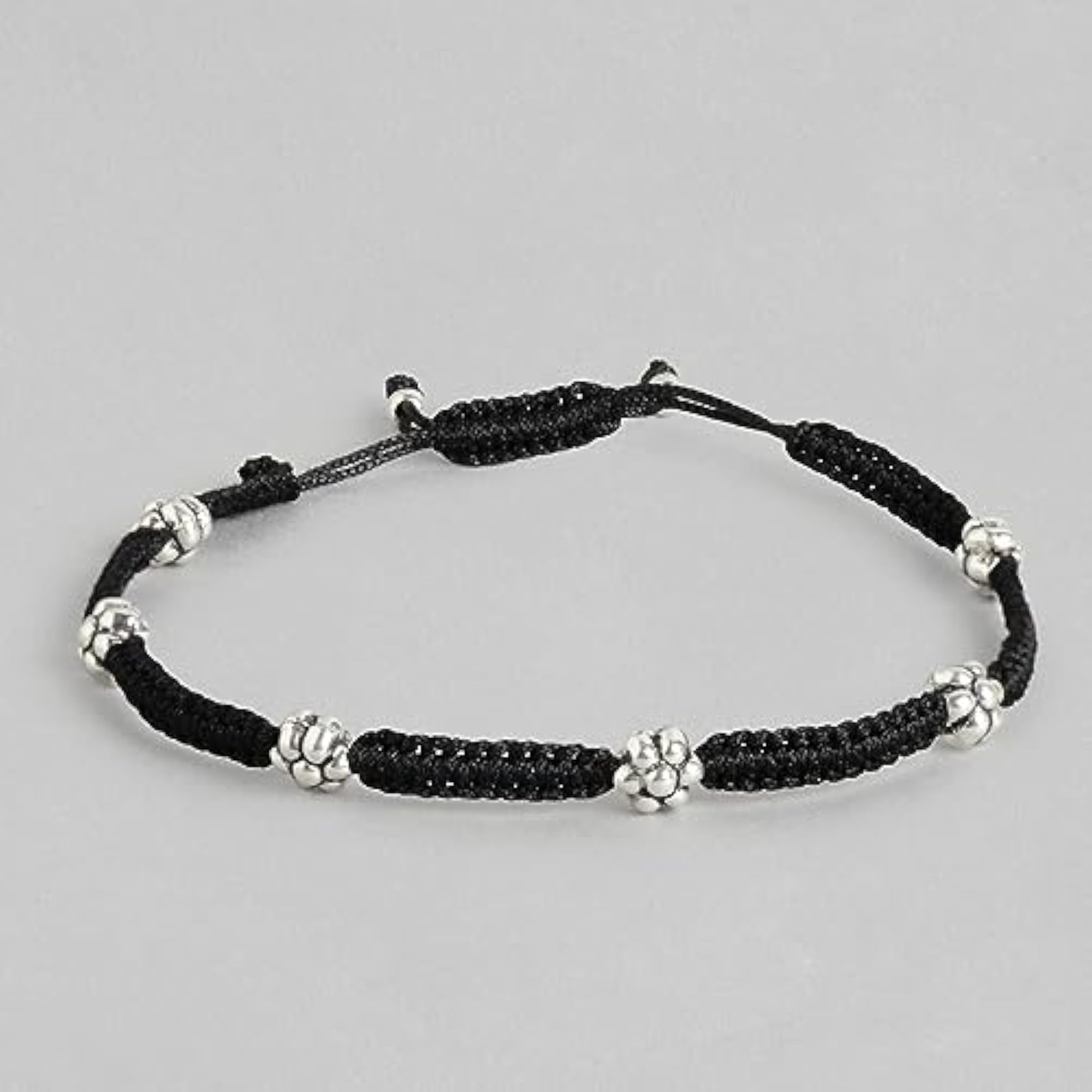 Women's 925 Sterling Silver Modest Floral Thread Anklet