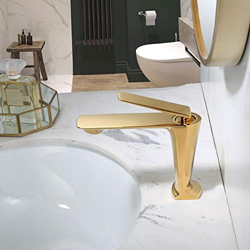 Robinet de lavabo de salle de bain noir mitigeur eau chaude et froide