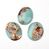 40x30mm Oval Cabochon CAB Flatback Semi-Precious Gemstone Ring Face (Gold Copper)