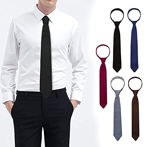 Newmind Gravata de malha formal masculina fashion estreita casual fina fina tecida - Azul marinho, c