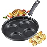Omelettpfanne, Pfanne, Scratch and Cut beschichtete Pfanne, 4-Loch-Eierbratpfanne, Eierpfanne, Multipfanne, Spiegeleierpfanne zum Brotbacken für Zuhause und Küche