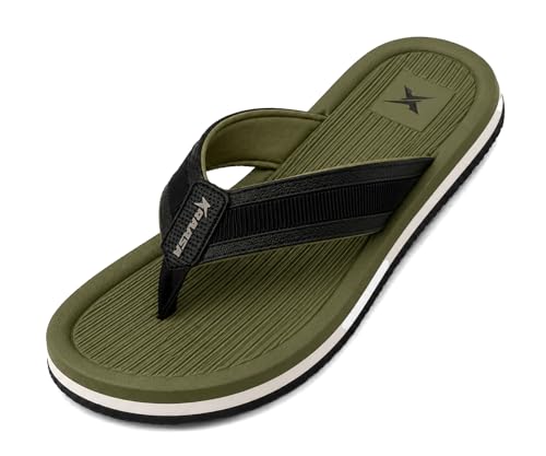 Image of Kraasa DailyStep Men's Diabetic Footwear | Doctor Inspired | Wide Toe Box | Orthopedic Flip Flop | Pressure-Relief Cushion | Anti-Skid Waterproof EVA Slipper for Men