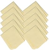 Earnestine 10 Pack Top Grade 6 x 7 Inch Beige Microfiber Glasses Cleaning Cloth Eyeglass Cleaning Cloth