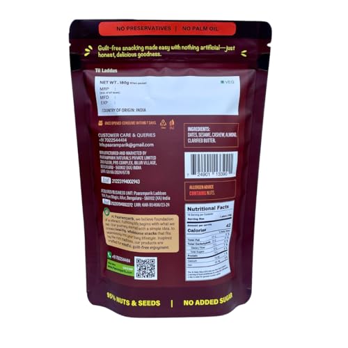 Image of Paaramparik Til Laddu| Dates Cashew Almond| Iron Calcium Rich Energy Bites | Healthy Laddoos for Adults - 180 gm